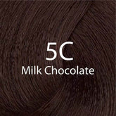 Hair dye color swatch, milk chocolate 5C brown