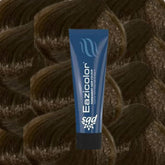 Hair color cream tube in dark blue with black cap