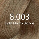 Hair color shade 8.003 Light Mocha Blonde, light mocha blonde swatch