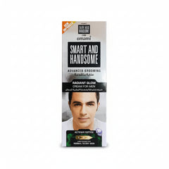 emami Smart and Handsome men's radiant glow cream in carton with active pair peptide