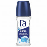Fa Aqua roll-on antiperspirant, 50 ml, clear bottle with blue cap