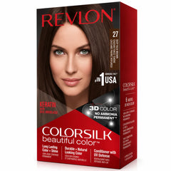 Hair color box ColorSilk 27 dark brown, 40 ml, 3D color, no ammonia