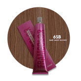Hair color tube, Dark Sandy Blonde, pink-magenta tube with cap