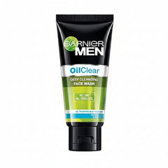 Garnier Men OilClear deep cleansing face wash tube, black and green with flip cap