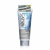 Gatsby Clear Whitening Foam facial cleanser in squeeze tube, clear-to-white foam formula