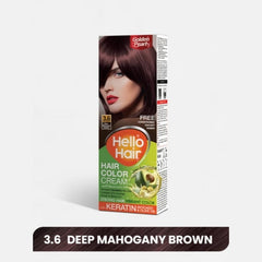 3.6 Hello Hair Color Deep Mahogany Brown 100g