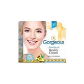 Beauty cream box with smiling woman and green avocado label