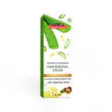 Hair removal cream carton, green and white design, 50 ml