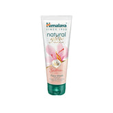 Himalaya saffron face wash tube, white and pink with teal base