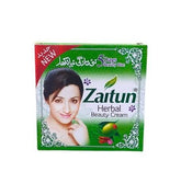 Zaitun Herbal Beauty Cream box with woman portrait and green leaf and fruit accents