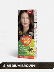 4 Hello Hair Color Medium Brown 100g