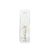 Rivaj face primer spray bottle, clear pump with gold lettering