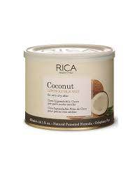 Rica coconut wax jar with plastic lid, beige canister