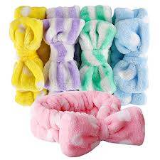 Pastel fuzzy facial bands set, multiple colors