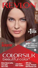 Revlon ColorSilk hair color box front panel, shade 27, 40 ml.
