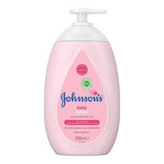 Johnson's baby lotion pump bottle, 500 ml, pink label.
