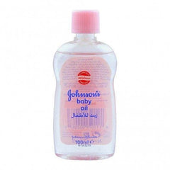 Johnsons baby oil 100ml bottle with pink cap, product label view