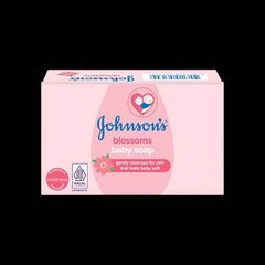 Johnson's Blossoms baby soap carton with pink front panel, Nett 100 g