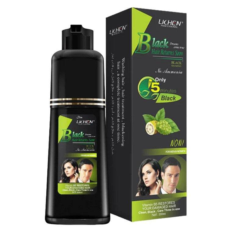 Lichen Hair Color Black Shampoo 400ml - YehChez.pk