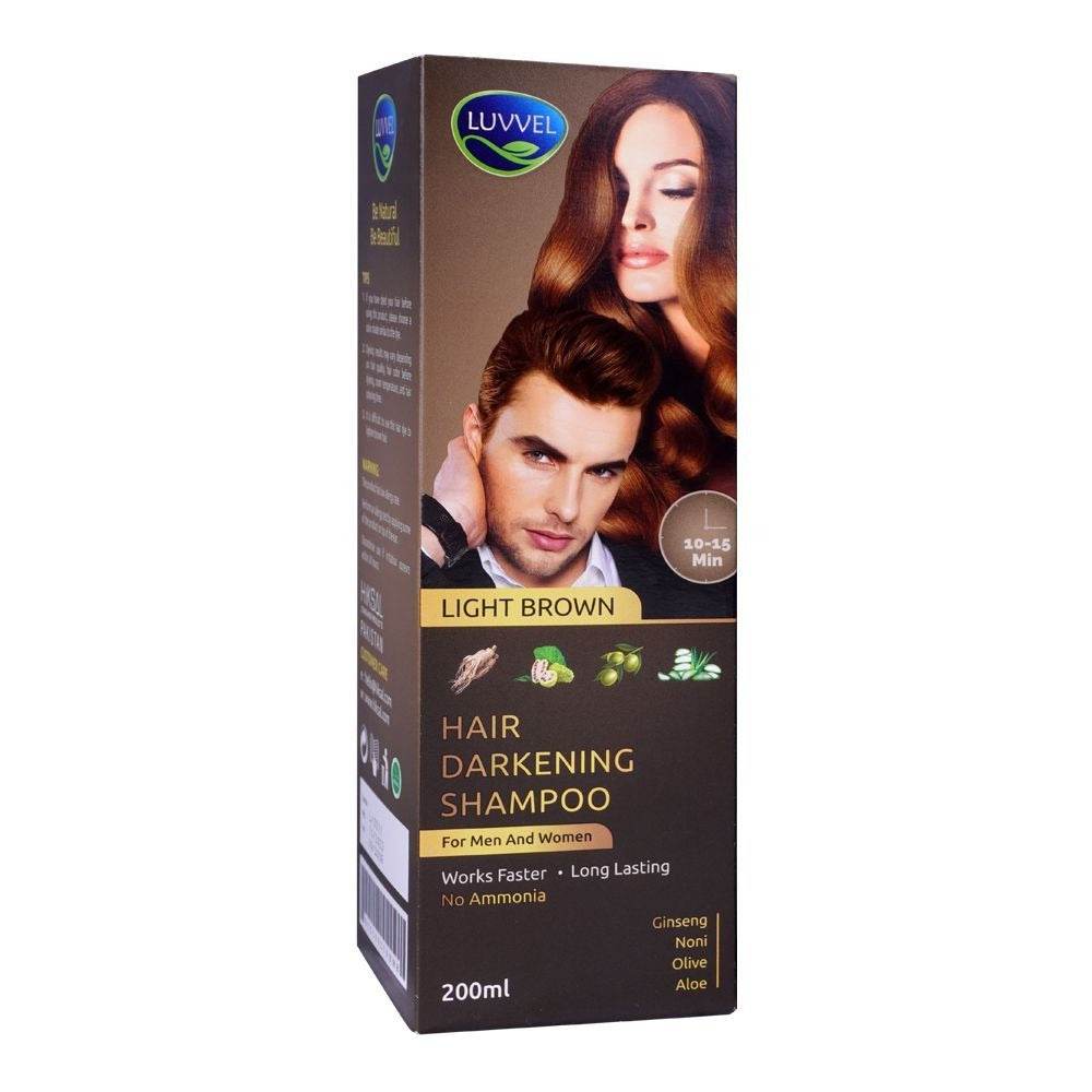 Luvvel Pump Light Brown Hair Color Shampoo 200ml - YehChez.pk