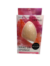 Make up sponge in sealed single package, teardrop shape, light beige