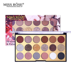 Miss Rose 12 Color EyeShadow & 6 Color Glitter 020 - YehChez.pk