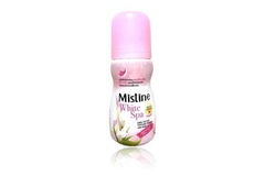 Mistine roll-on bottle with pink cap, White SPA 35 ml label