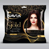Bleach cream pouch with Navia 24k Gold branding, black with gold speckles, 28g