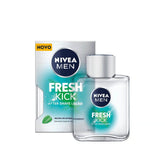 Nivea Men Fresh Kick after shave lotion bottle with silver cap and blue label