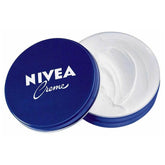 NIVEA blue Creme cream jar with open white cream