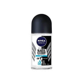 NIVEA Men Black & White Invisible roll-on deodorant, 50 ml bottle