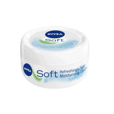 NIVEA Soft moisturizing cream jar, white with blue and green label, 100 ml
