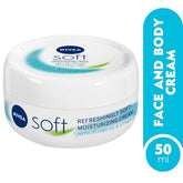 NIVEA Soft moisturizing cream jar, 50 ml, white tub with blue label
