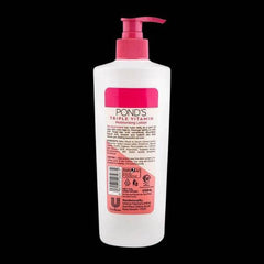 Pond's Triple Vitamin body lotion 400 ml bottle with pink pump, back label visible
