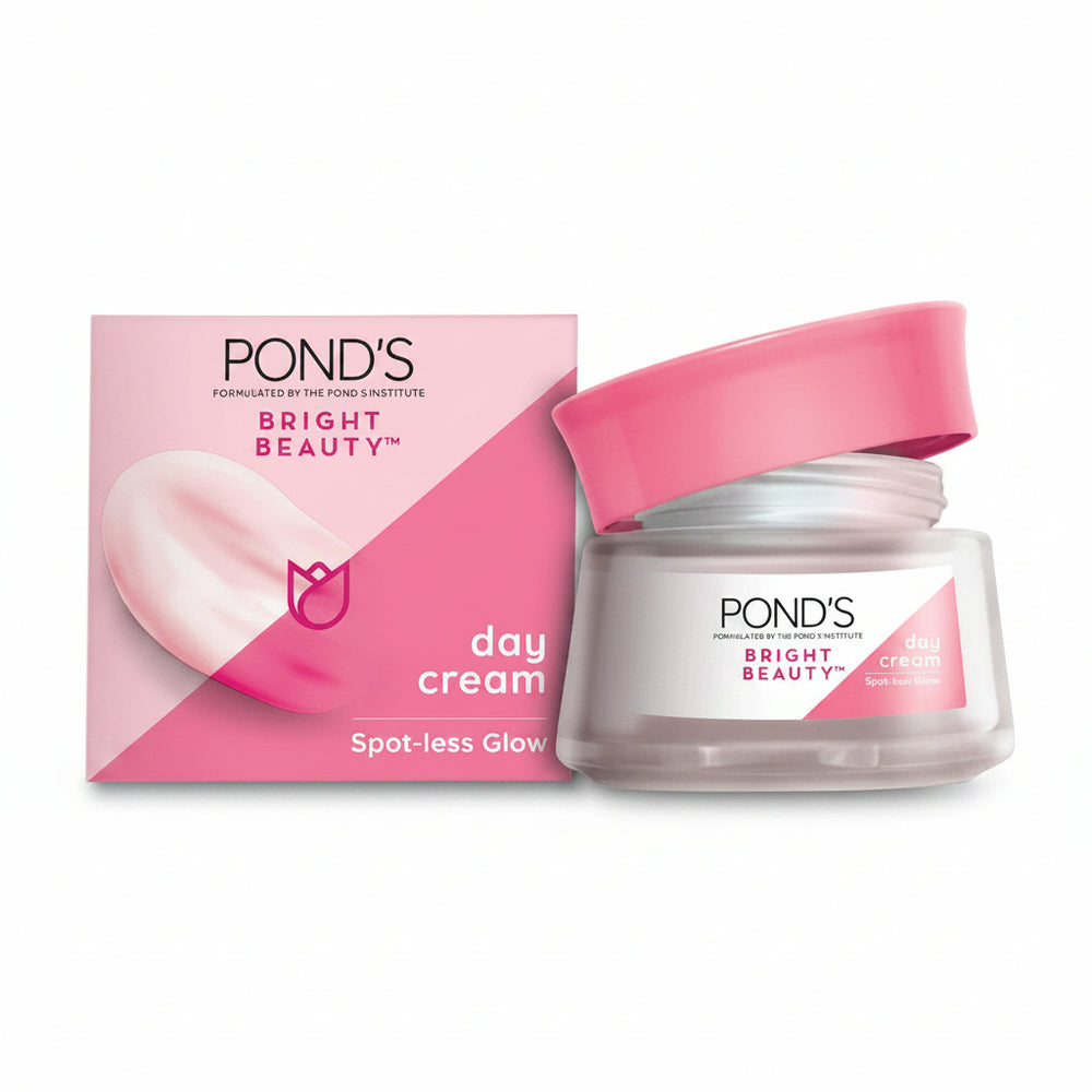 Day cream jar with pink lid and product box