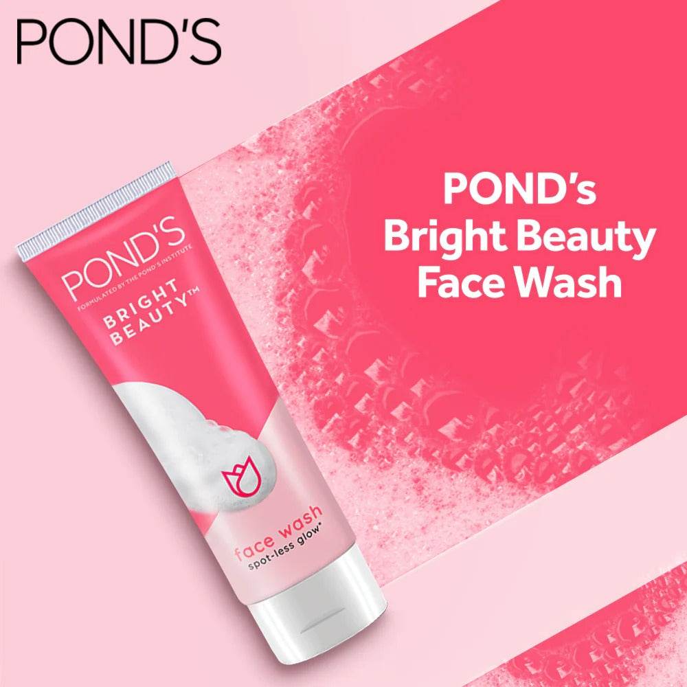POND'S Bright Beauty face wash tube, pink squeezable tube with white cap