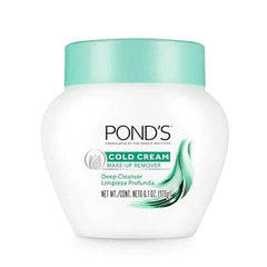 Cold Cream make-up remover jar, white with teal cap, POND'S label, 6.1 oz (173 g)