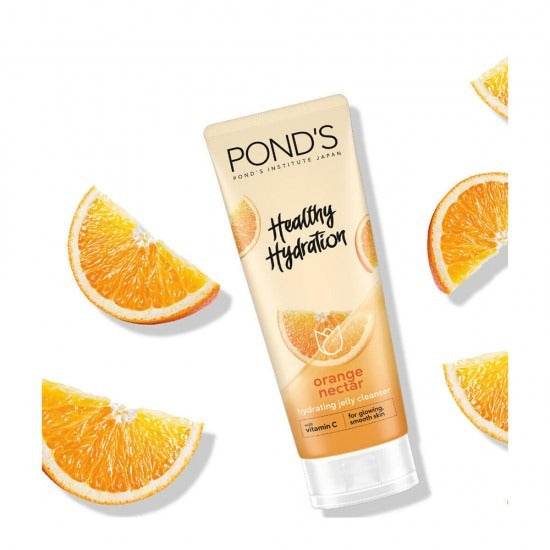POND'S Healthy Hydration orange nectar face wash tube with orange fruit slices