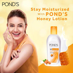 POND'S Honey Lotion bottle with orange pump cap, 65 ml, front label visible