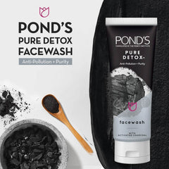 POND'S Pure Detox face wash tube with activated charcoal, anti-pollution purity