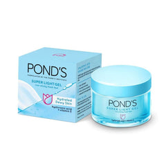 POND'S Super Light Gel box and blue gel jar for face moisturizer