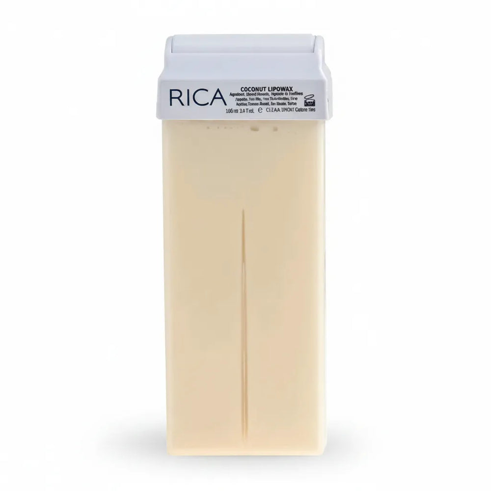 Rica coconut lipowax wax refill cartridge, beige wax with applicator strip, 100ml