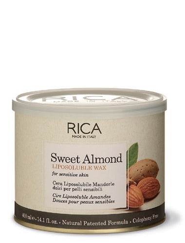 Sweet Almond liposoluble wax tub, beige 400 ml plastic container with lid