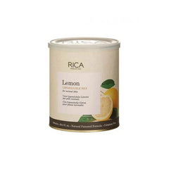 Liposoluble lemon wax jar for normal skin with RICA label and lemon slice graphic