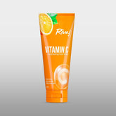 Vitamin C brightening face wash tube, orange with Rivaj logo and Vitamin C text