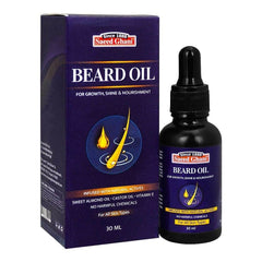 Saeed Ghani beard oil, 30 ml dropper bottle and dark-blue box