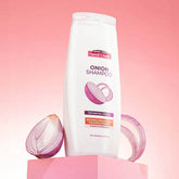 Saeed Ghani onion shampoo bottle with onion halves