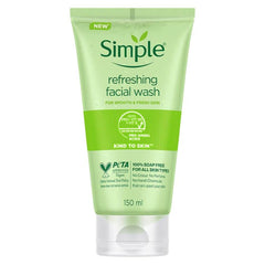 Simple facial wash tube, green, 150 ml, front view