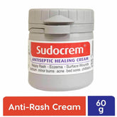 Sudocrem antiseptic healing cream jar, red and white label, screw-top lid