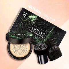 SUNISA Foundation Mushroom Headed Air Cushion BB CC Cream ? Waterproof Moisturizing Air-Permeable Liquid Foundation with Sponge - YehChez.pk